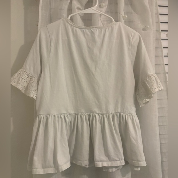 Draper James White Eyelet Peplum Top - Picture 2 of 4